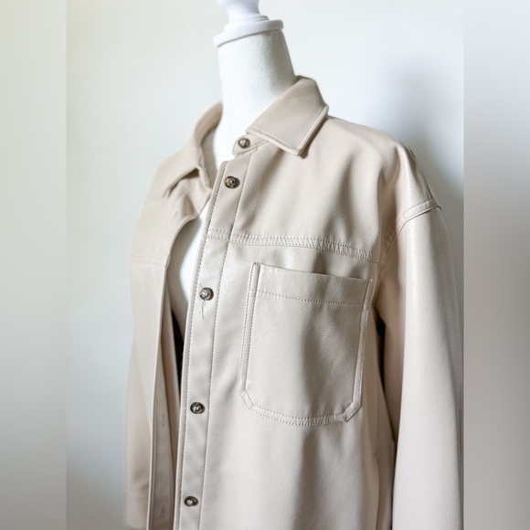 H&M Faux Leather Shirt Jacket - Picture 2 of 14